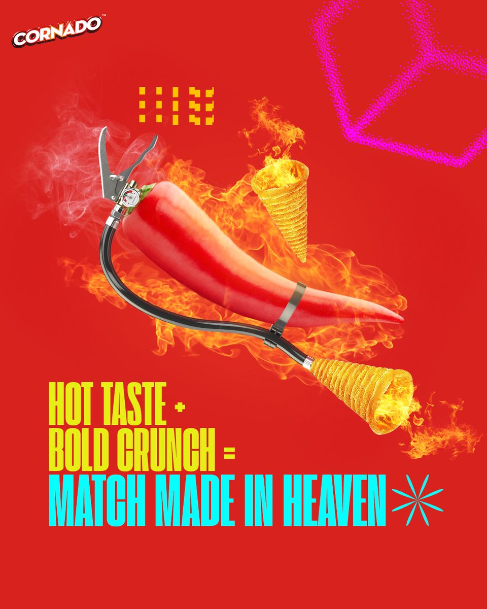 Cornadosnacatac's tweet photo. Eat the spectacular snack full of interesting flavours and challenge your tastebuds with a tingling sensation of Asia's spiciest chilli!
That's Thai Chilli Rush for you, indeed, a match made in heaven.
Order some for you now!
#cornado #snacatac #snacks #thaichillirush #spicy https://t.co/cmmcgmI6ta