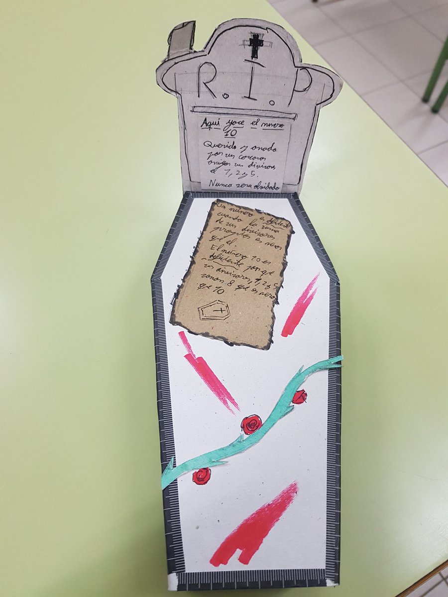 mcasado19's tweet photo. Actividad de Haloween donde mis alumn@s han tenido que buscar la propiedad de un tipo de número( deficiente, feliz, poderoso, vampiro, amigos, novios...) y construir una lápida utilizando la imaginación y creatividad. #trabajandocompetencias https://t.co/0LkVbLaK3E
