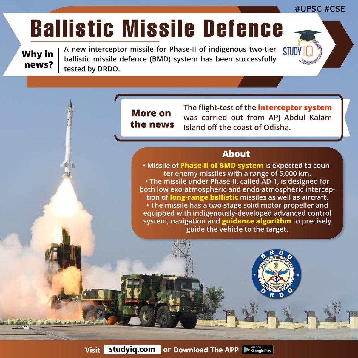 upsciq's tweet photo. #Ballistics #Missile #Defence
#ballisticsmissiledefence #interceptormissile #phaseII #bmdsystem #drdo #interceptorsystem #apjabdulkalam #island #odisha #missileofphase-II #lowexoatmospheric #ndoatomspheric #endoatmospheric #longrangeballisticmissiles #aircraft #controlsystem https://t.co/uAMZMou9mm