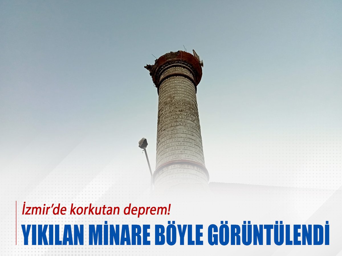 İzmir'de korkutan deprem! Yıkılan minare havadan böyle görüntülendi aydinlik.com.tr/fotogaleri/izm…