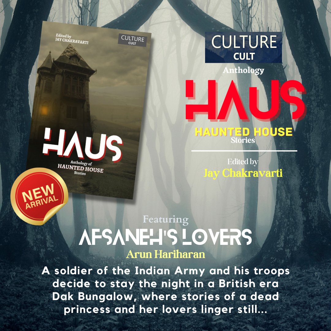 CultureCultPub's tweet photo. Read Arun Hariharan's horror story "Afsaneh's Lovers", in CultureCult Press' anthology 'HAUS', featuring 34 terrifying haunted house stories!

34 Stories 🎃 286 pages

Buy paperback or Kindle version from Amazon (US): https://t.co/JsGbCNChUJ

Available on Amazon worldwide! https://t.co/ScXNV9HMtW