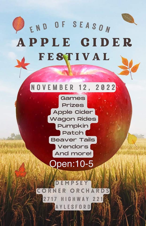 haveitallAV's tweet photo. Pumpkin season is almost over. Squeeze in one more fall festival, End of Season Apple Cider Festival! Games, prizes, apple cider, and more! Saturday, November 12, from 10 - 5 at Dempsey Corner Orchards. https://t.co/F1pvnILVHE