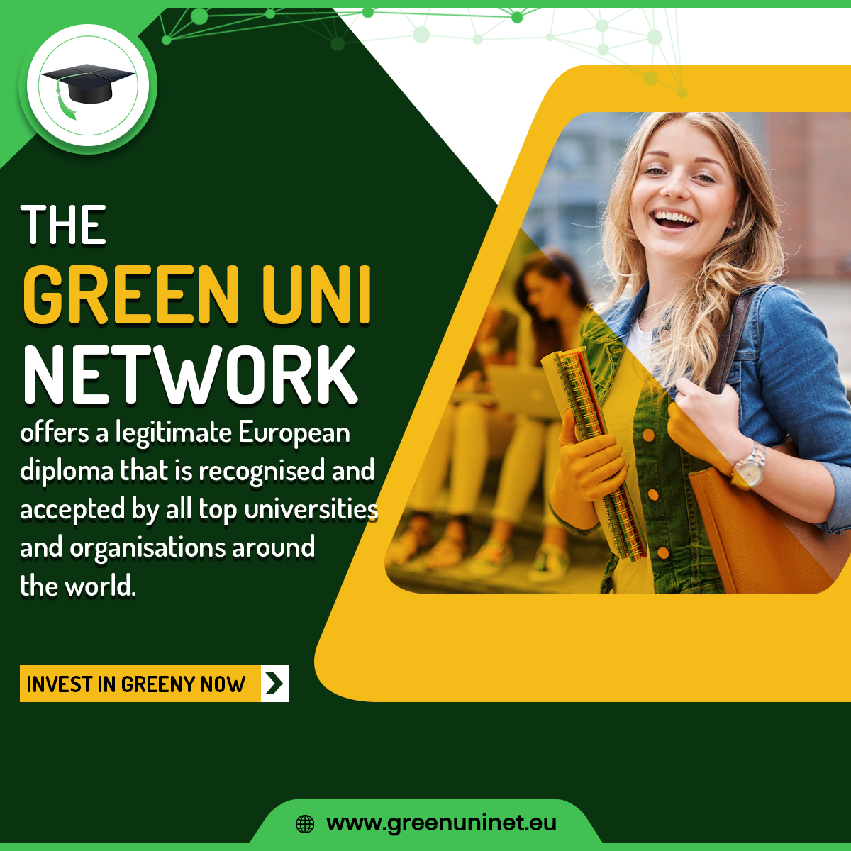 The #GreenUniNetwork offers a legitimate #EuropeanDiploma that is recognised and accepted by all top universities and organisations around the world.

Invest in #GREENY now: greenuninet.eu/sale/

#onlinelearning #crypto #cryptocurrency #cryptoinvesting #publicsale #tokensale