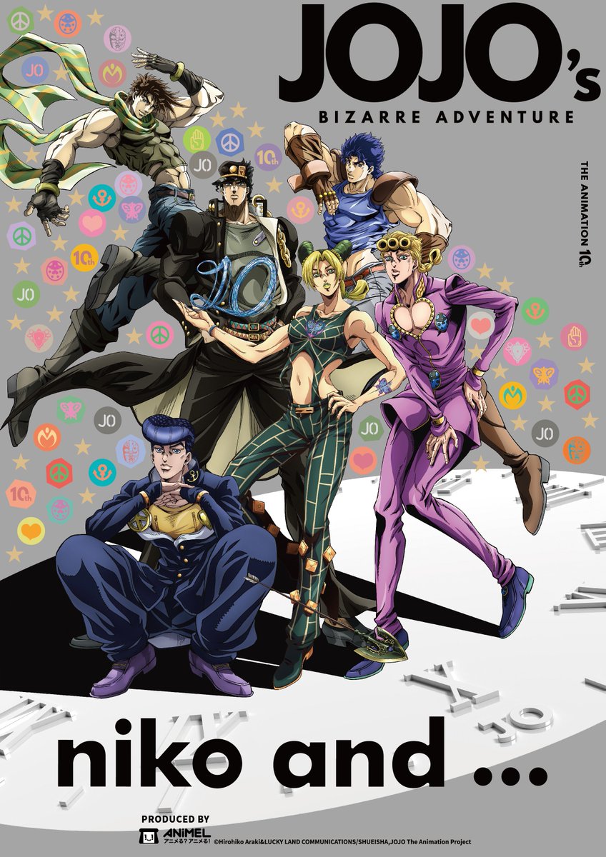 StickerTricker's tweet image. JoJo's Bizarre Adventure Anime 10th Anniversary X niko and... special collaboration project coming soon to China! m.weibo.cn/status/4832142…