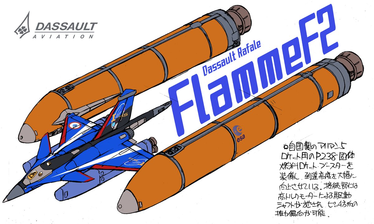 「一番奥にいるのが、IOSSフランスの迎撃機「ラファール・フラムF2」です。アリア」|松田未来　Comicリュウで「夜光雲のサリッサ」好評連載中！のイラスト