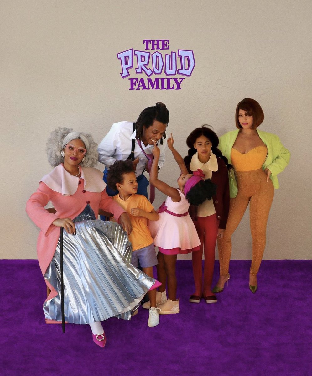 📸 Beyoncé y su familia disfrazados de la familia Proud para Halloween La cantante interpretó el tema principal de la serie con Destiny's Child en 2004