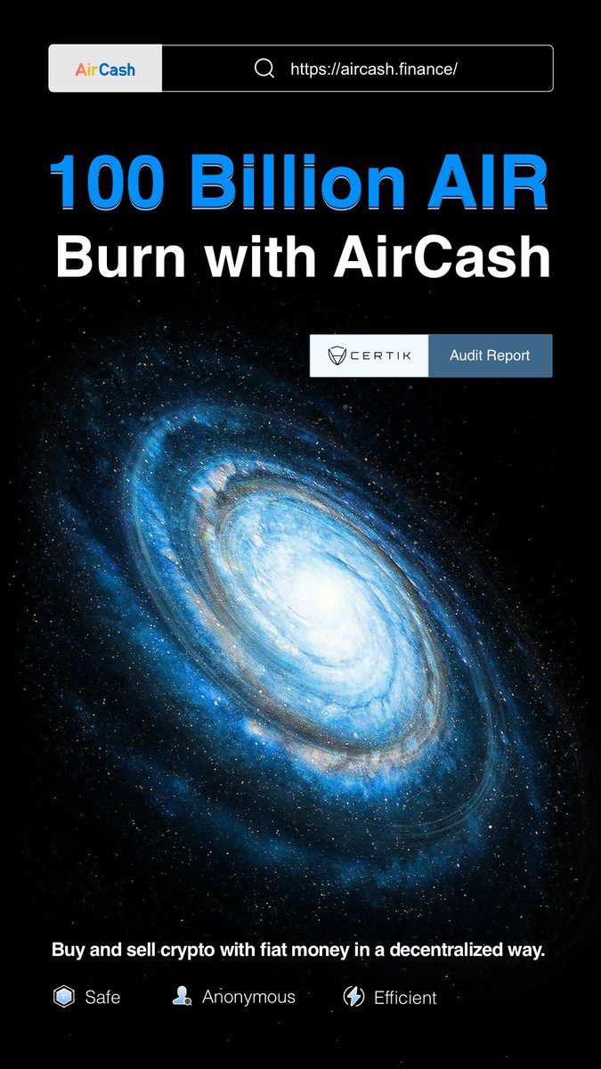 AirCoinreal's tweet image. [Buy-back &amp;amp; Burn] More Than 100 Billion $AIR Burned

More than 100 billion $AIR burned with #AirCash.