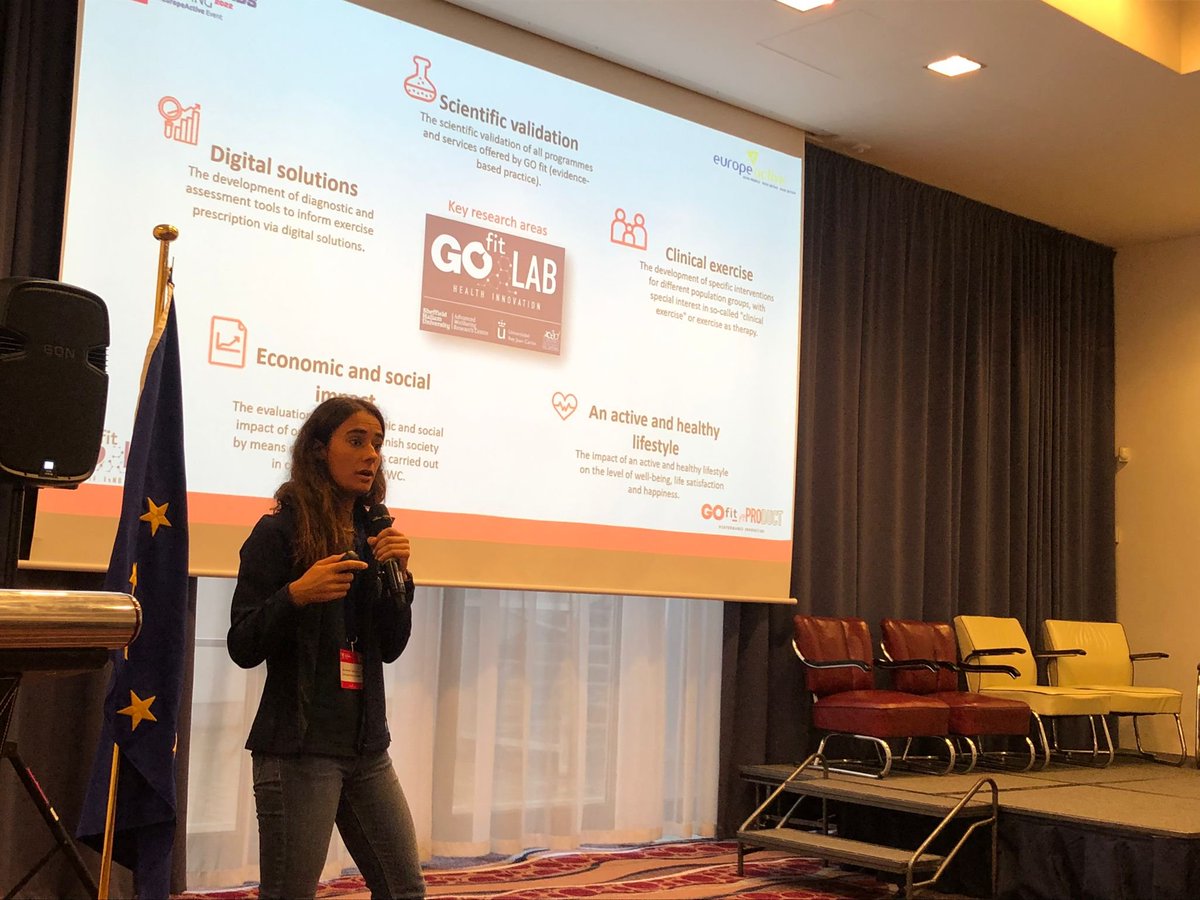 Europe_Active's tweet photo. Penultimate #ISM22 session with @GOfit_es's @analavinperez who presented on the very important topic of 'Delivering clinical exercise in non-clinical environments: an innovative intervention model integrating technology and science for cancer survivors' ⚕️🏃‍♀️

#ISM22 https://t.co/c0AWIPwFDh
