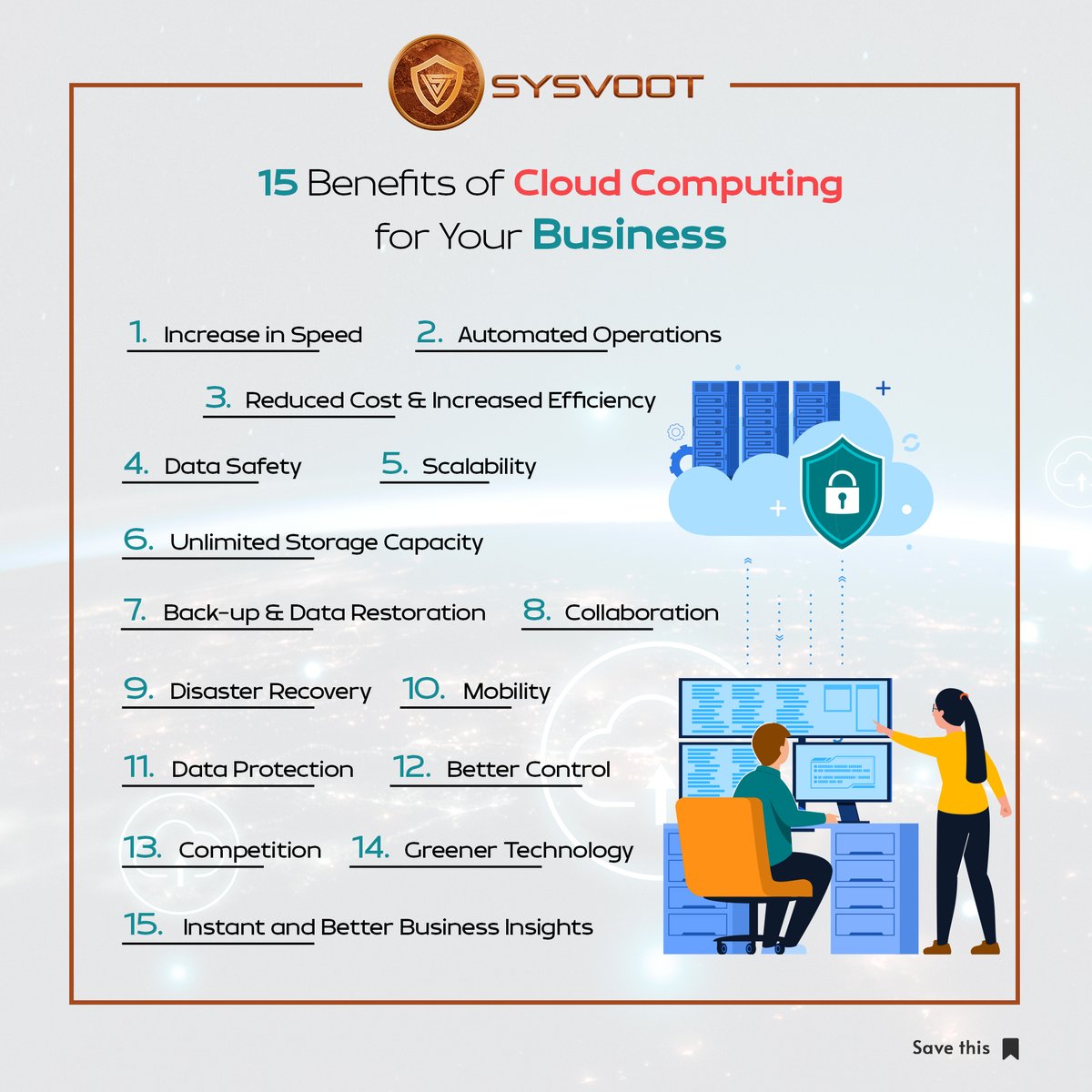 sysvoot's tweet image. 15 Benefits of Cloud Computing for Your Business
Every business irrespective of its sector wishes to increase its functionality
bit.ly/3zJMWqi
#cloudcomputing #cloudforyourbusiness #benefitsofcloudcomputing #Virat #MoonKnight #Crypto #coin #cryptocrash #TwitterDown