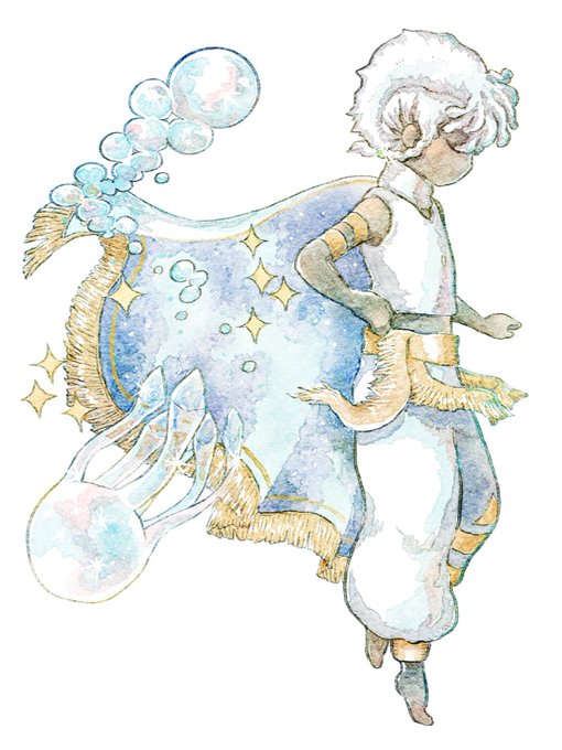 「armlet white hair」 illustration images(Latest)