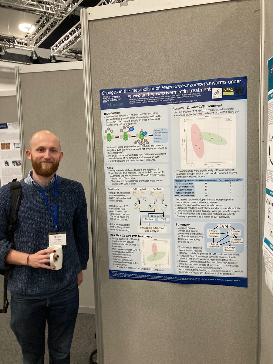 MVLS_SRF's tweet photo. Here is Sam from Roz Laing's group with their #SMN2022 poster @UofG_SBOHVM @BUGConsortium https://t.co/sfDIEyyL4N