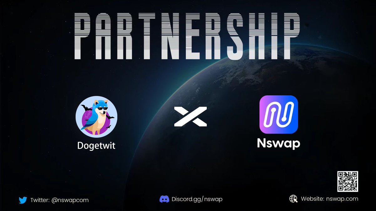 🚀 Nswap x Dogetwit 🚀 

We are excited to share with our community that we have officially established a strategic partnership with <a href="/Dogetwit_NFT/">Dogetwit</a>.  We will build ETHW ecosystem together!

Join our "Lucky" to win 5*Dogetwit + 5*Snaili Airdrop👇
nswap.link/raffles/detail…

#nswap