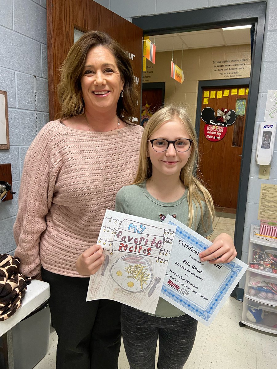 Congratulations to one of <a href="/AlvatonElem/">Alvaton Elementary</a> ‘s very own! She received an honorable mention for WRECC’s cookbook cover contest!👩🏼‍🍳