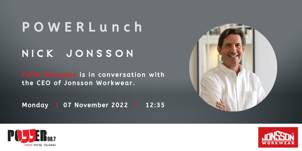 Powerfm987's tweet photo. Sponsored
Jonsson Workwear has recently launched the VIZI Belt initiative.

@FaithMangope is in conversation with the CEO of Jonsson Workwear, Nick Jonsson about the initiative and how you can get involved. #POWERLunch #JonssonWorkwear #JonssonVizibelt #BeNoticed https://t.co/JfEqXEQLqw