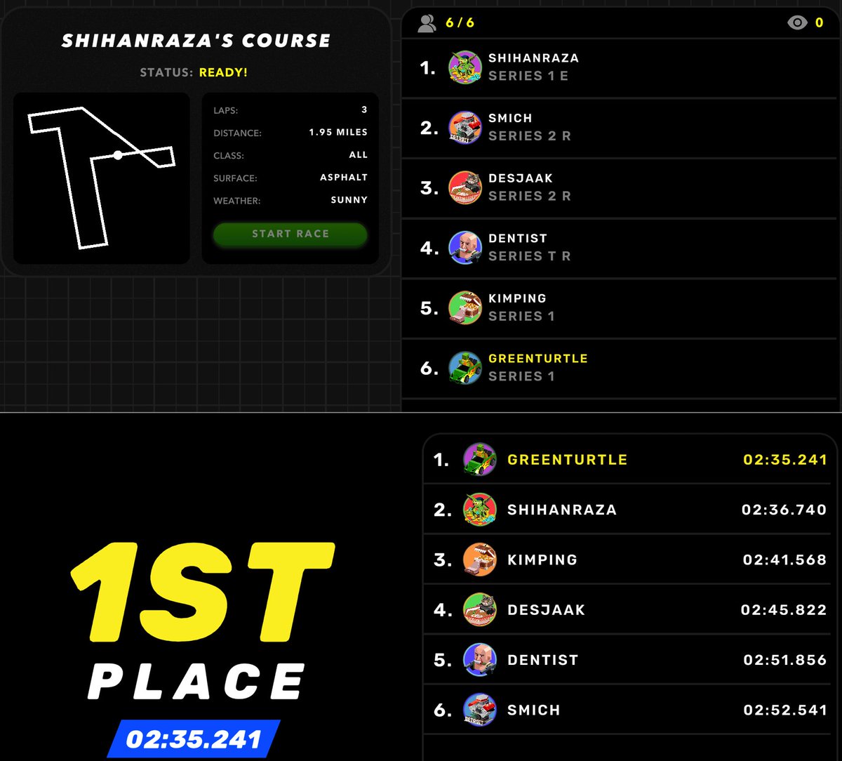 sadjiwon's tweet photo. Oh I love my new @UplandMe car. Managed to beat even a Series 1 E with my basic Series 1 in the first full race versus 5 opponents. 😎🏎️🔥 https://t.co/D3Q9m9LAwJ