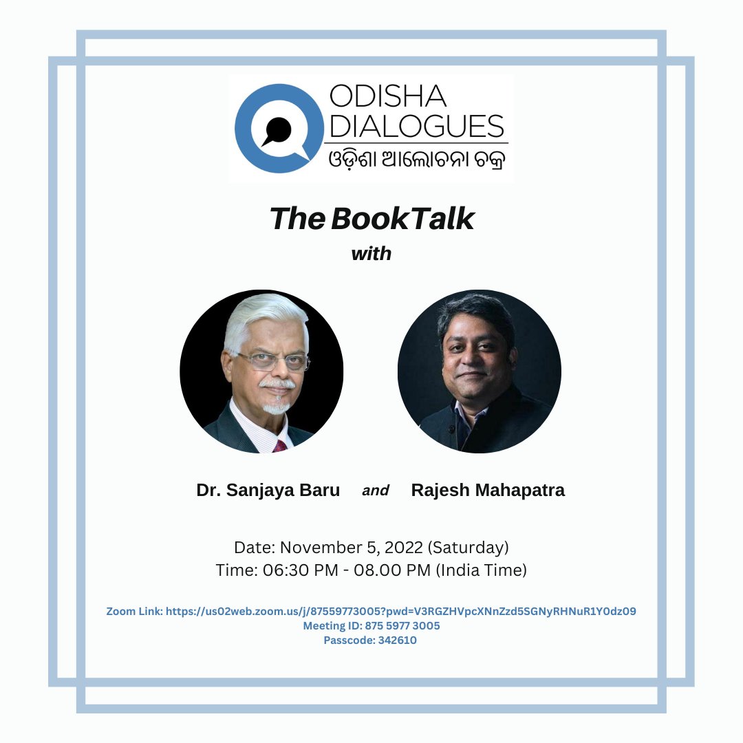 OdishaDialogues's tweet photo. Reminder to keep your Saturday evening slot booked 👉

To our young crowd who are brimming with questions, make sure to zoom in tomorrow for a Q+A session with Dr. Baru himself: 
https://t.co/nX5uhw9dvx

#economics #75yearsofindependence #odishadialogues #GDP #sanjayabaru https://t.co/7coskltZYy