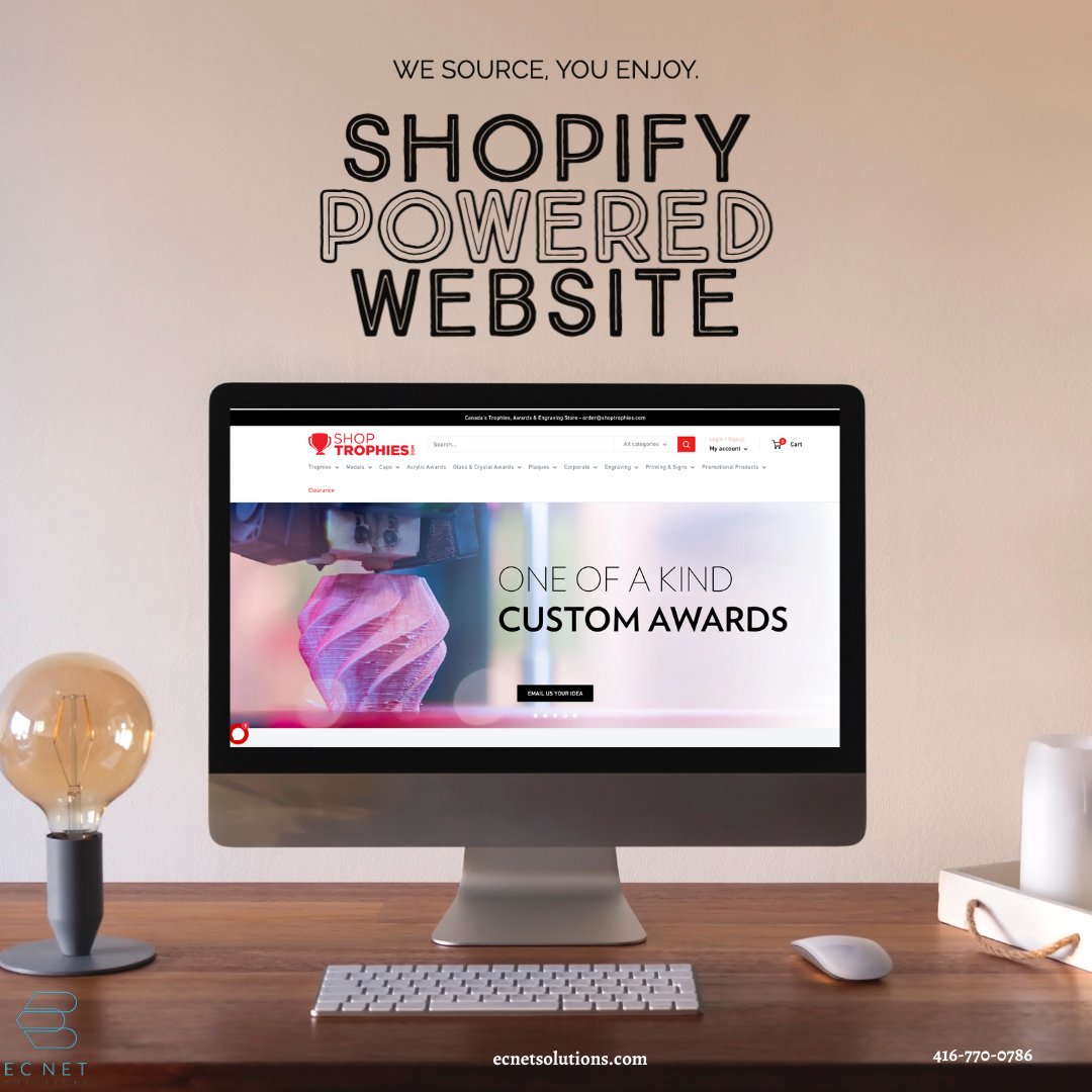 ecnetsolutions's tweet image. Take a look at, one of EC Net&apos;s custom websites powered by Shopify. These types of advanced e-commerce websites are as well-performing as they are aesthetically pleasing! Visit Shop Trophies zcu.io/t4Ww

#ECNet #webdevelopment #appdevelopmentservices #softwaresolution