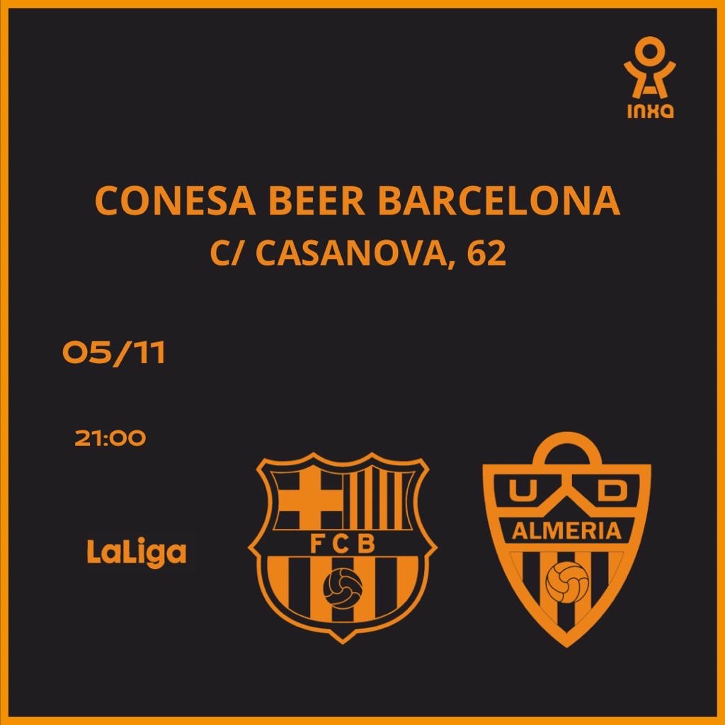 inxa_app's tweet photo. 🔵🔴BARÇA - ALMERIA🔴⚪️

Vine a veure el partit del @FCBarcelona  vs l’ @U_D_Almeria  al @ConesaBeerBar 

A Inxa no ens ho perdrem i esperem que t’hi apropis per viure l’experiència en un dels millors bars de la ciutat.

El teu esport, el teu lloc

#BarçaAlmeria https://t.co/G65OZCsCEM
