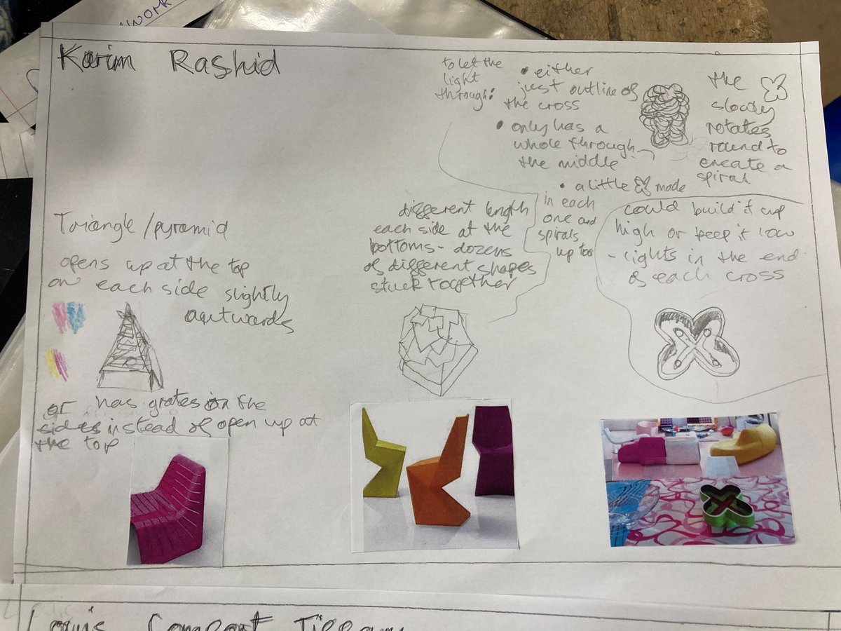 HighdownSchool's tweet photo. D&amp;T Term 2 - Lamp Project💡

Year 10 have now moved on to their new project and have started work on looking at a wide range of famous designers.

Student have selected 2 of their favourites and have started to use them to inspire their design work for their lamp design ideas. https://t.co/WMsrcphDNv