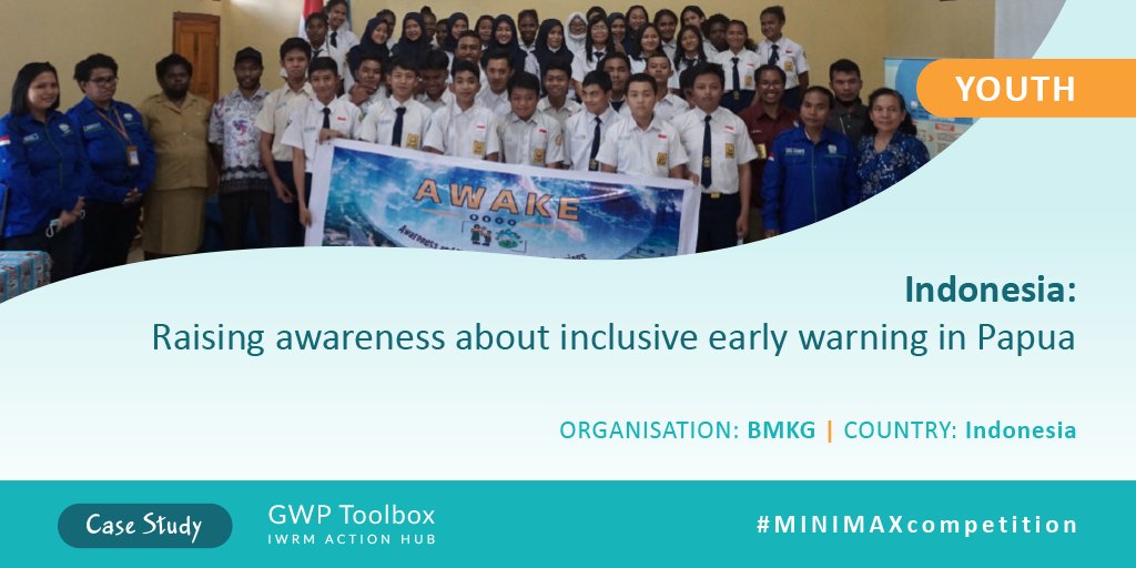 GWPnews's tweet photo. This month, weโre highlighting ๐ #MINIMAXcompetition case studies solving water & climate extremes through meaningful #YOUTH engagement.
Discover the AWAKE project in #Indonesia, focusing on educating children & people with disabilities.
Learn more ๐ https://t.co/sq7yWJEEER https://t.co/G9p0jztbDT