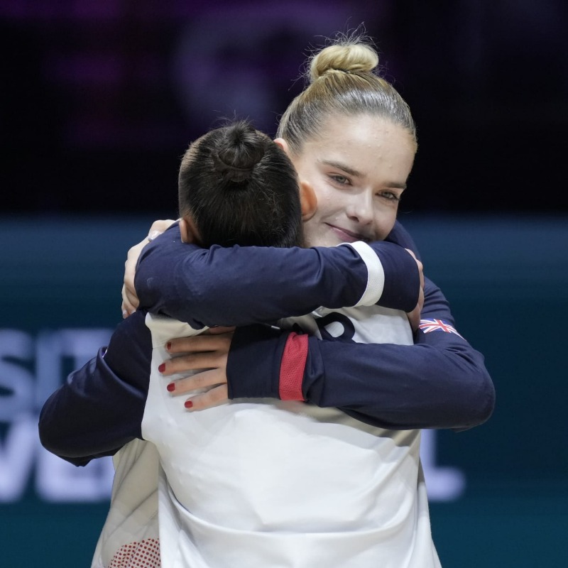 WGC2030's tweet photo. About last night 🥵

What an atmosphere in Liverpool 🔥

Here's how it looked 📸

#WelcomeToOurWorld #ARTWorlds2022 #gymnastics |📸@SimoneFerraroPh