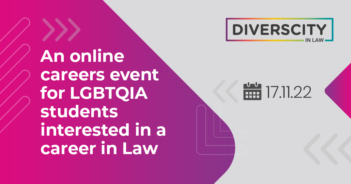 #LGBTQIA students – this one’s for you!
Come along to our DiversCity in Law event, a chance for LGBTQIA #undergrad and #postgrad students to hear from and meet with leading law firms at an empowering virtual careers fair. 

Register now&gt;&gt; web.cvent.com/event/d51199db…
#Diversity #Law