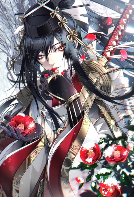 【 雪華 】太郎太刀と椿𑁍*. 