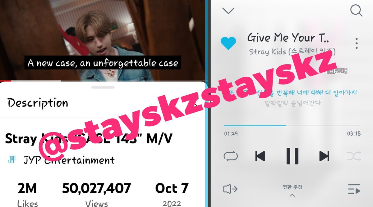 Stray Kids @Stray_Kids CASE 143 MV: 
𝟱𝟬𝗠 ===>>> 𝐕𝐈𝐄𝐖𝐒
🔥🔥🔥🔥🔥🔥🔥🔥
💗💗💗💗💗💗💗💗
youtu.be/jYSlpC6Ud2A

A MAXIDENT SKZ COMEBACK
#CASE143_OutNow 
#스트레이키즈_CASE143 #CASE143                       
#StrayKids