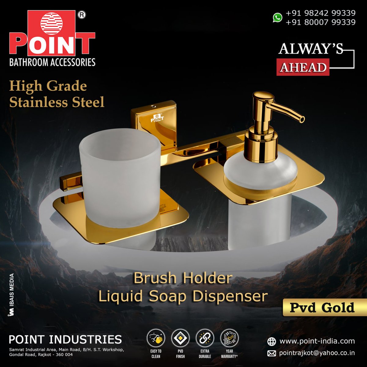 ibais_hardware's tweet photo. POINT INDUSTRIES - RAJKOT

For enquiry via WhatsApp click: 
https://t.co/7hmFzFFlui

Mr. Deep Patel - 80007 99339 
Mr. Mahendrabhai Patel - 98242 99339
#point #pointhardware #pointrajkot #interiorproduct #rajkothardware #towelrack #liquiddispenser #paperholder 
.
@IBAISMEDIA https://t.co/6nJifwoMnG
