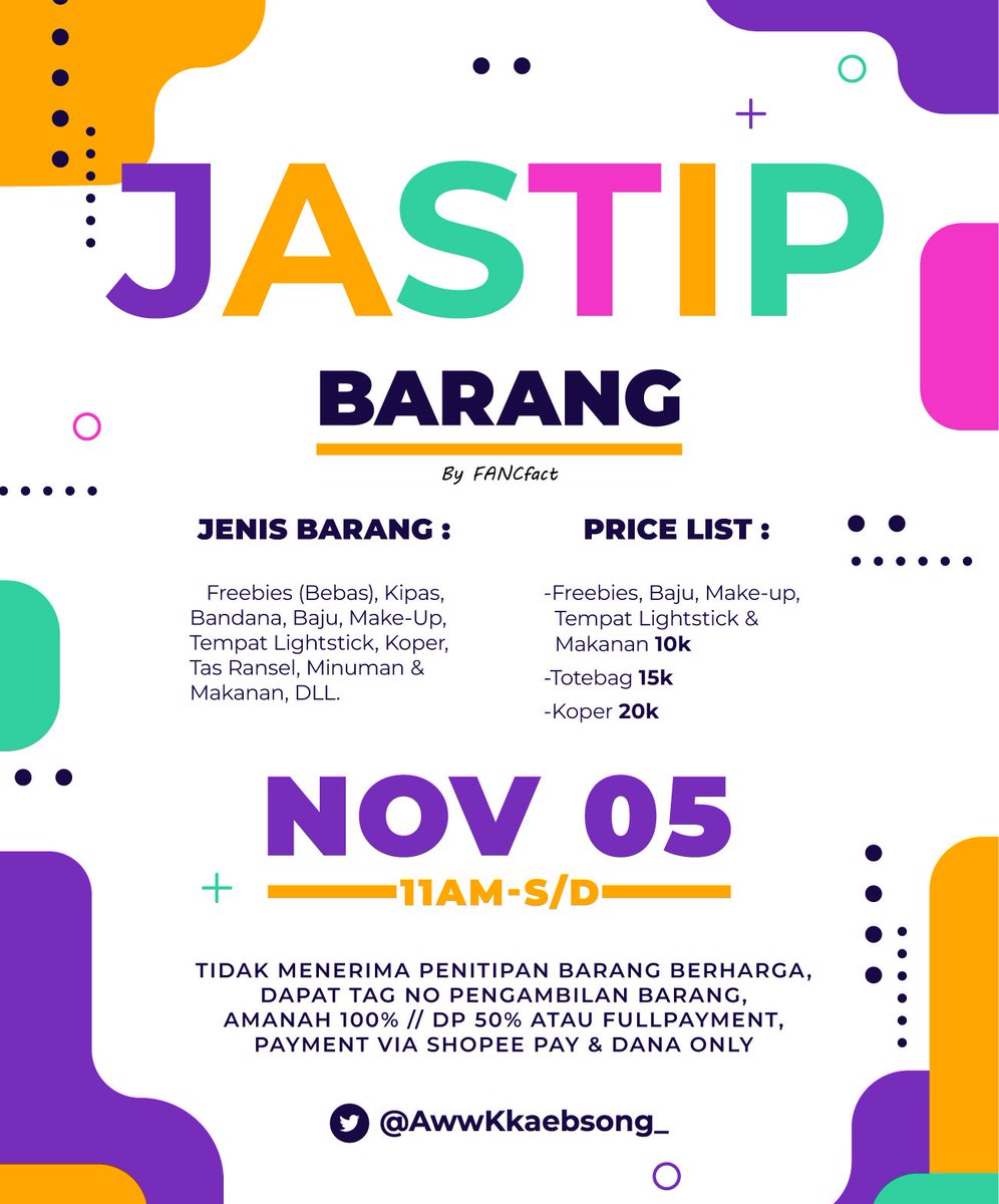 AwwKkaebsong_'s tweet photo. Open jasa penitipan barang The Link In Jakarta dat 2.
https://t.co/Kg87NxrMtp
πΈ10k - 20k
πICE BSD
π 11 AM - s/d
π± Dana (scan) & Shopeepay
Bagi yang mau bertanya bisa DM @AwwKkaebsong_
#NCT127 #TheLinkinJKT #THELINKTourJakarta #NEOCITY_THE_LINK_JAKARTA
#TheLinkDay2 https://t.co/2MaK3XDAta