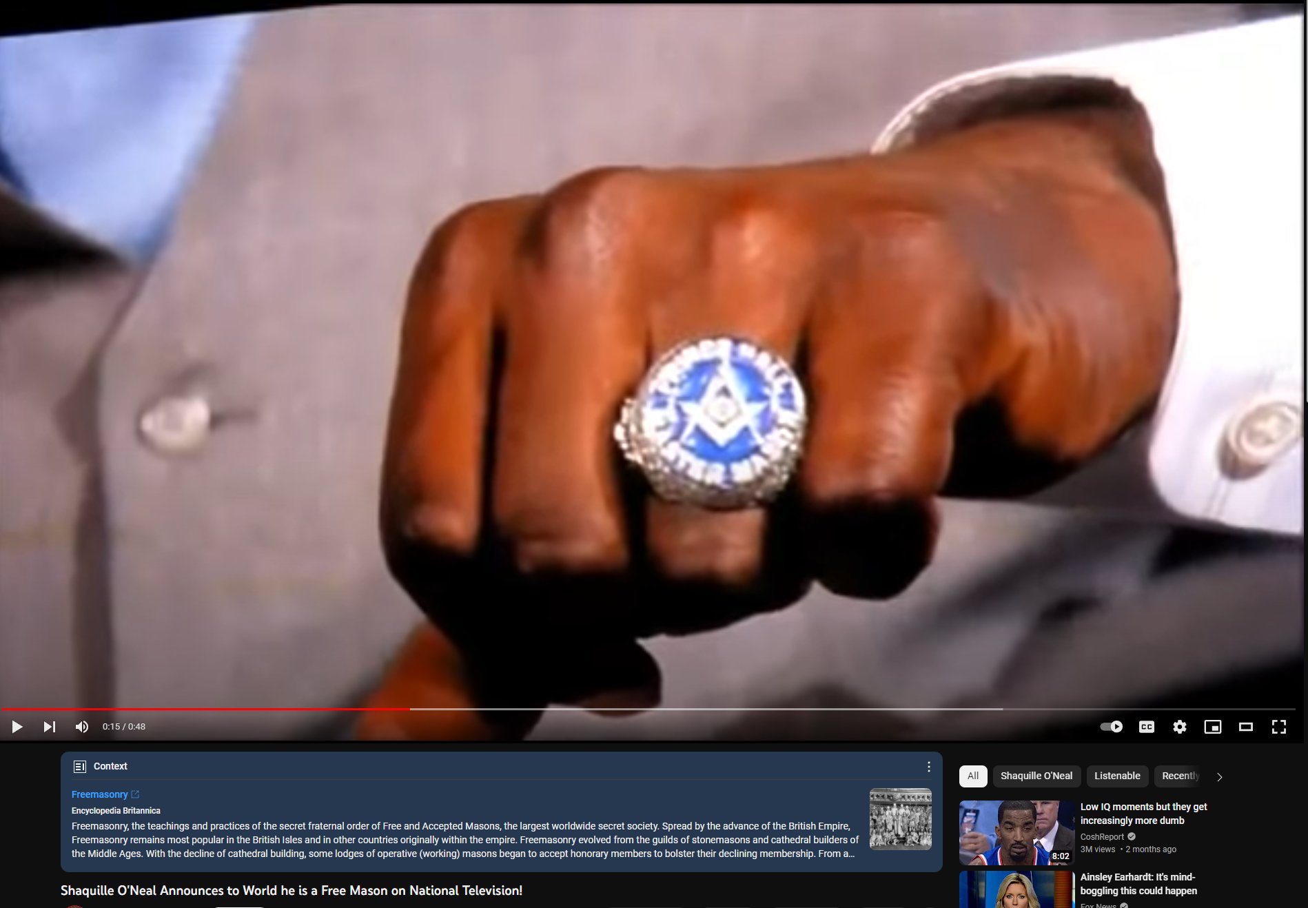 Shaq freemason deals ring