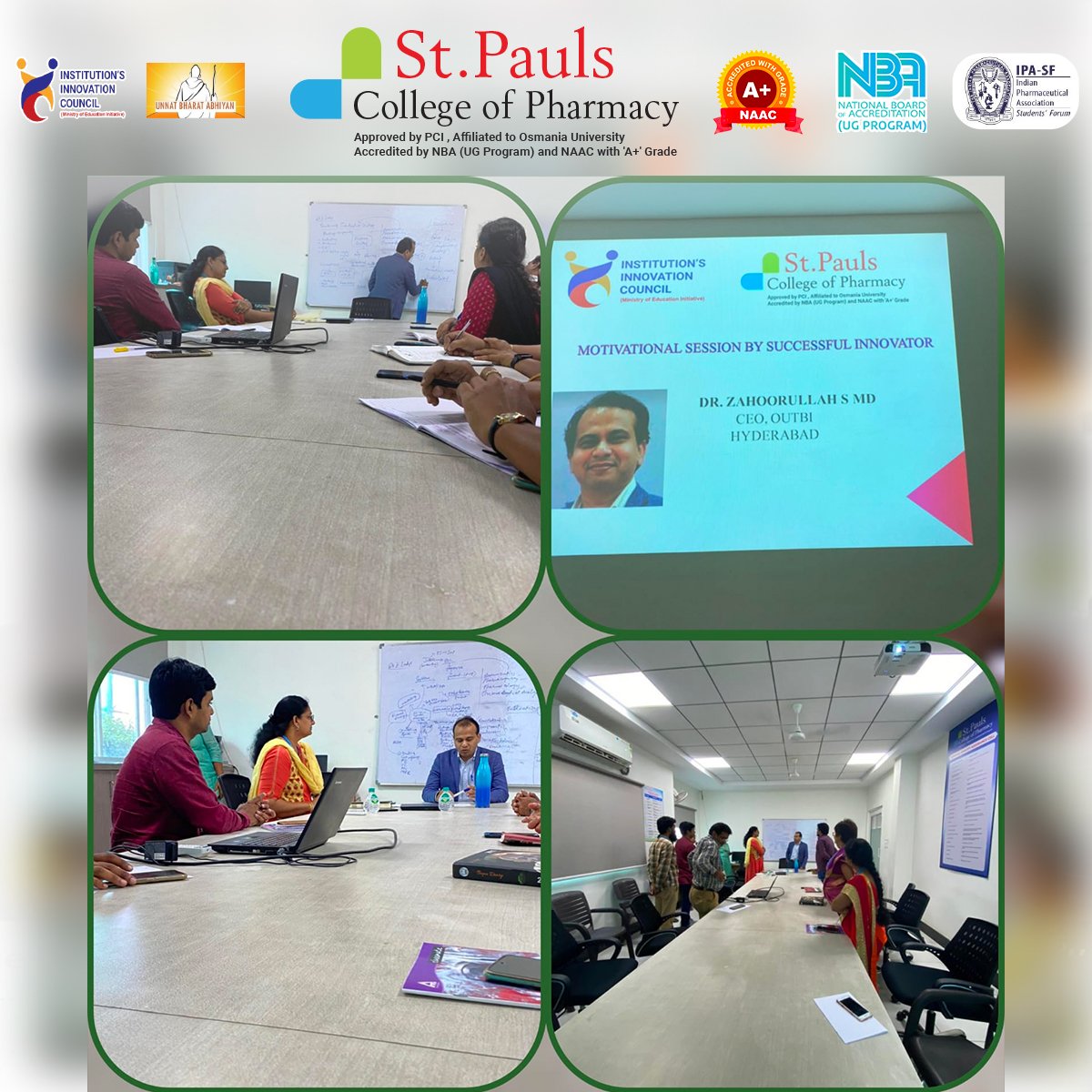 stpaulspharmacy's tweet photo. Greetings from St. Pauls IIC ! We have organized A #MotivationSession by Successful Innovator and Startup Founder Dr. Zahoorullah MD Founder Dr. Z Labs
#StPauls #StPaulsCollegeOfPharmacy #IIC #Session #Motivational #Inspiration #Motivation #PositiveVibes #Innovator #Idealogy https://t.co/tZMNTLYGFt