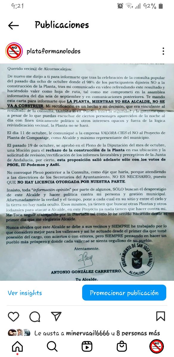 no_lodos's tweet photo. "No hay licencia entregada" y "mientras yo sea alcslde" de paso insulto a vecinos,los acuso y me victimizo. Manual del demagogo
No pleno para ratificar referendum Alcornocalejo y no reunión 
#Ayuntamientosjdv
#plantatratamientodelodos
#cies #valora #antoniogonzalezcarretero https://t.co/6eRN5DSX7v
