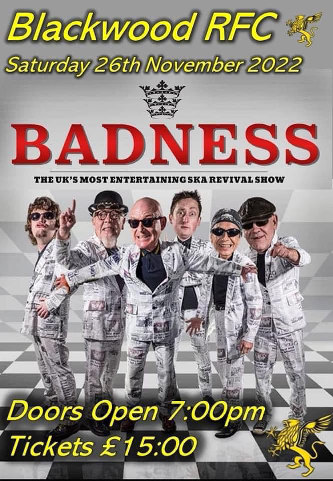 Looking forward to be back in Wales!

Blackwood RFC, Glan-yr-Afon Park, Hall St, Blackwood NP12 1NY             

#madness #specials #2tone #ska #wales
⁦<a href="/BlackwoodRugby/">Blackwood RFC</a>⁩