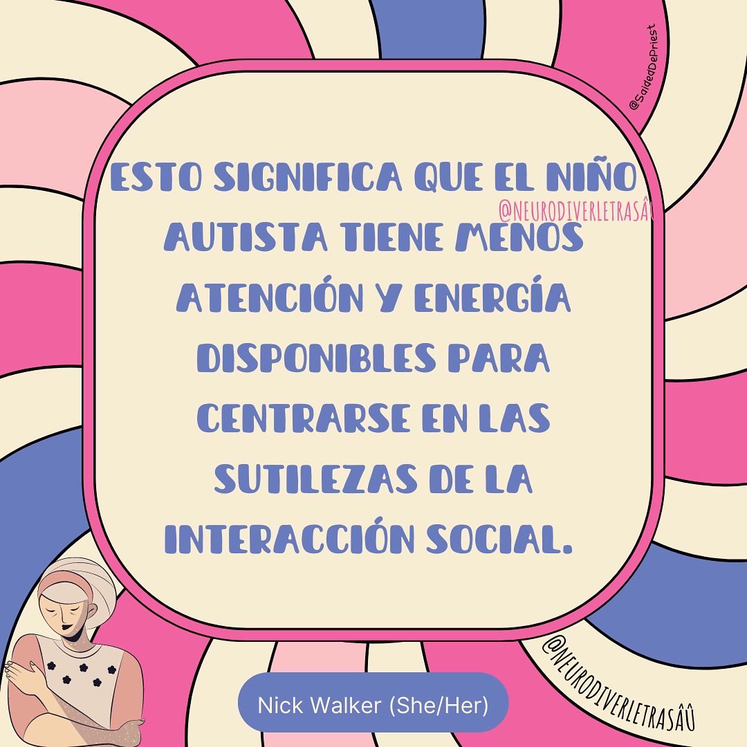 NeuroAutistics's tweet image. 🏷 @WalkerSensei (S h e/ H e r) 
ÁMBITO DE INTERACCIÓN SOCIAL AUTISTA.

Transcripción y serie completa instagram.com/p/Ckh-kg5OI1W/…

#autismo #interaccionsocial #nickwalker #NeurodiverletrasÂû #neurodiverletrasau