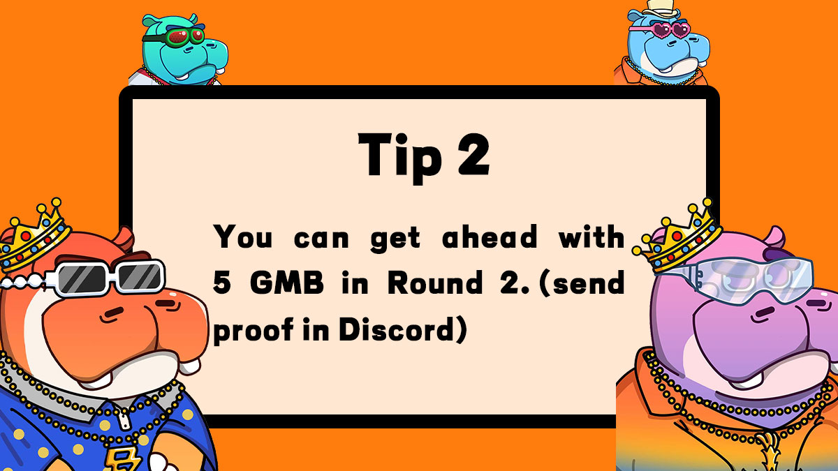 Who got GMB in Round 1 MINT ?🧐

Let’s check out Tip 2 !!👀
📝You can get ahead with 5 GMB in Round 2.（send proof in Discord) 

#NFTs #SolanaNFTs #hippoclub