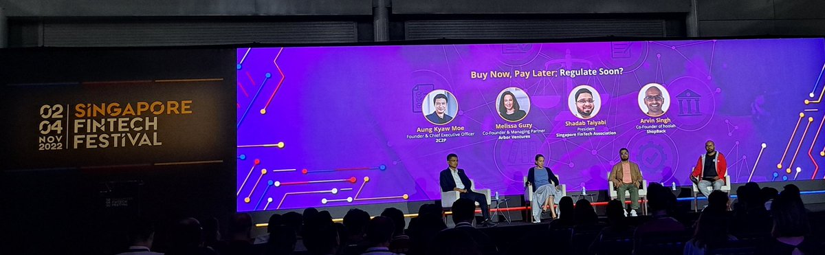 "The harshness of #regulations will depend on a couple of things - the behaviour of companies on the credit side, whether companies can manage their credit risk &amp; spread." - Melissa Guzy of <a href="/ArborVentures1/">Arbor Ventures</a> on regulating the #BNPL #buynowpaylater industry, at #SFF2022 #fintech