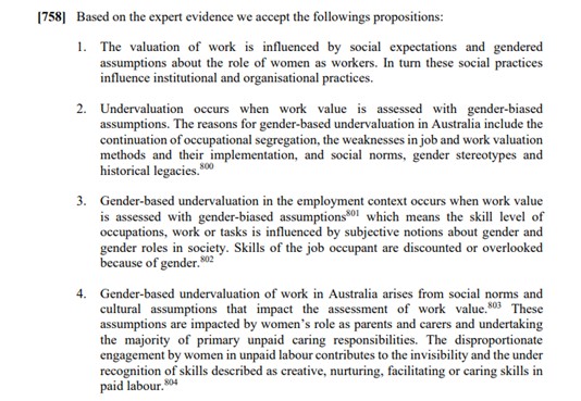 I am just skim reading the 337 page work value decision for aged care workers. It rejects the narrow approach the Fair Work Commission has taken to equal pay cases over the last decade including for EC teachers and educators. This is a profound shift in wage determination 1/3