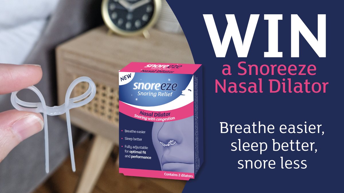 WIN. To celebrate the launch of the Snoreeze Nasal Dilator, we’re giving away a pack to 5 lucky winners. Breathe easier, sleep better, and #snore less. 

How to enter:  

👉Like, reply + follow <a href="/snoreezeuk/">Snoreeze</a> 
👉Retweet for an extra entry 

(Ends 25/11/22 at midnight)
