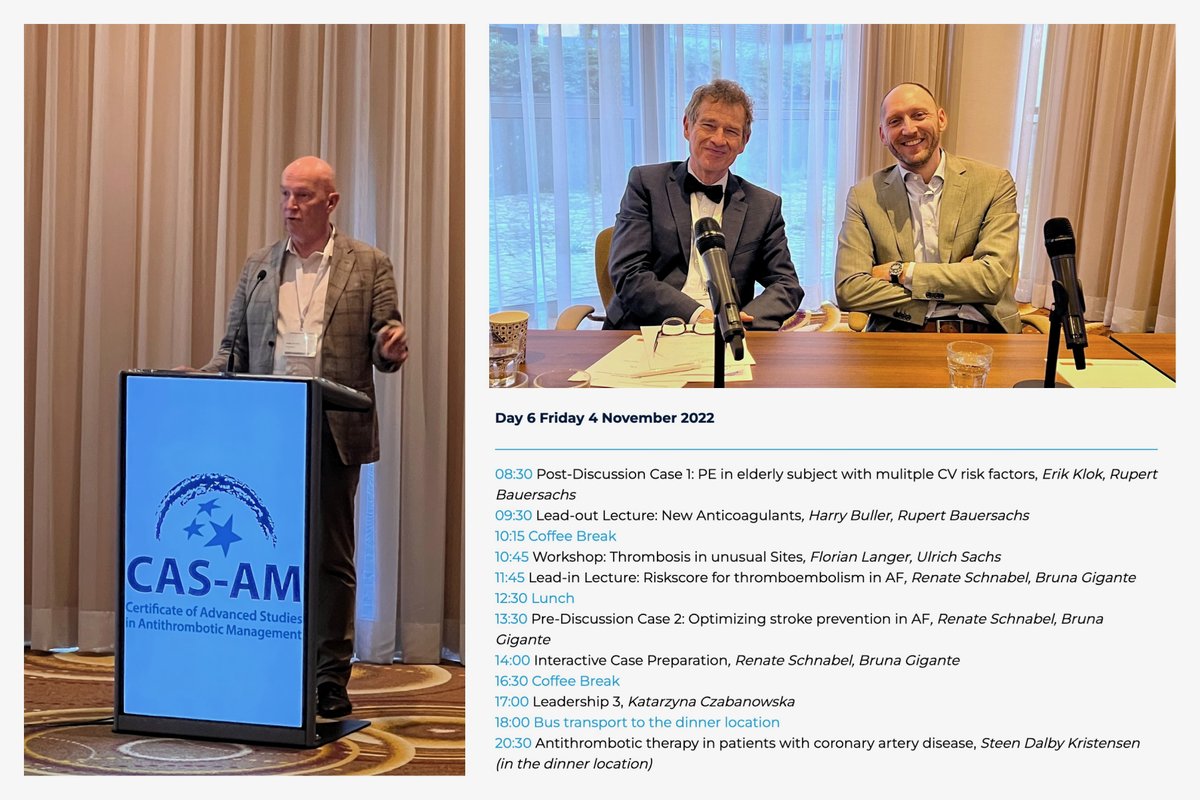 Start of the 2nd day at CAS-AM with an interesting program on venous thrombosis and thrombosis at unusual sites. Kick-off by case-discussion guided by <a href="/Erik_Klok_MD/">Erik Klok</a> and Rupert Bauersachs #thrombosis #antithrombosismanagement #maastricht