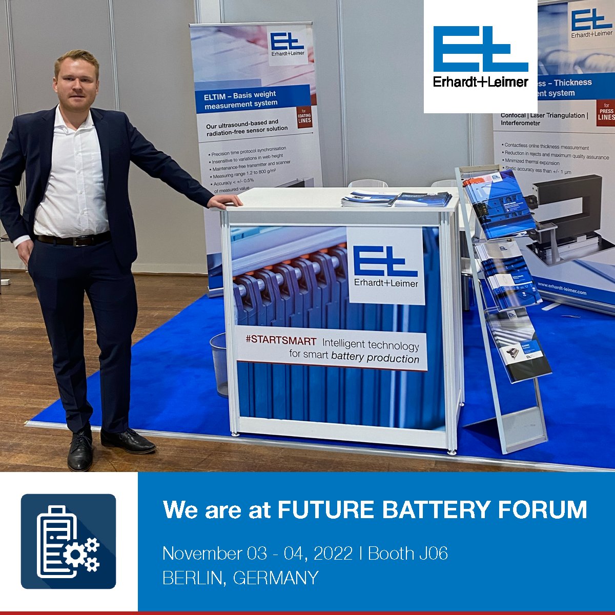 erhardt_leimer's tweet photo. We are at Future Battery Forum in Berlin, Germany! 🔋⚡️
Visit us at 𝗕𝗼𝗼𝘁𝗵 𝗝𝟬𝟲 and discover innovative solutions for a smart battery production process. We are looking forward to meeting you!
#battery #production #future #erhardtleimer https://t.co/BOyrL07Kbl