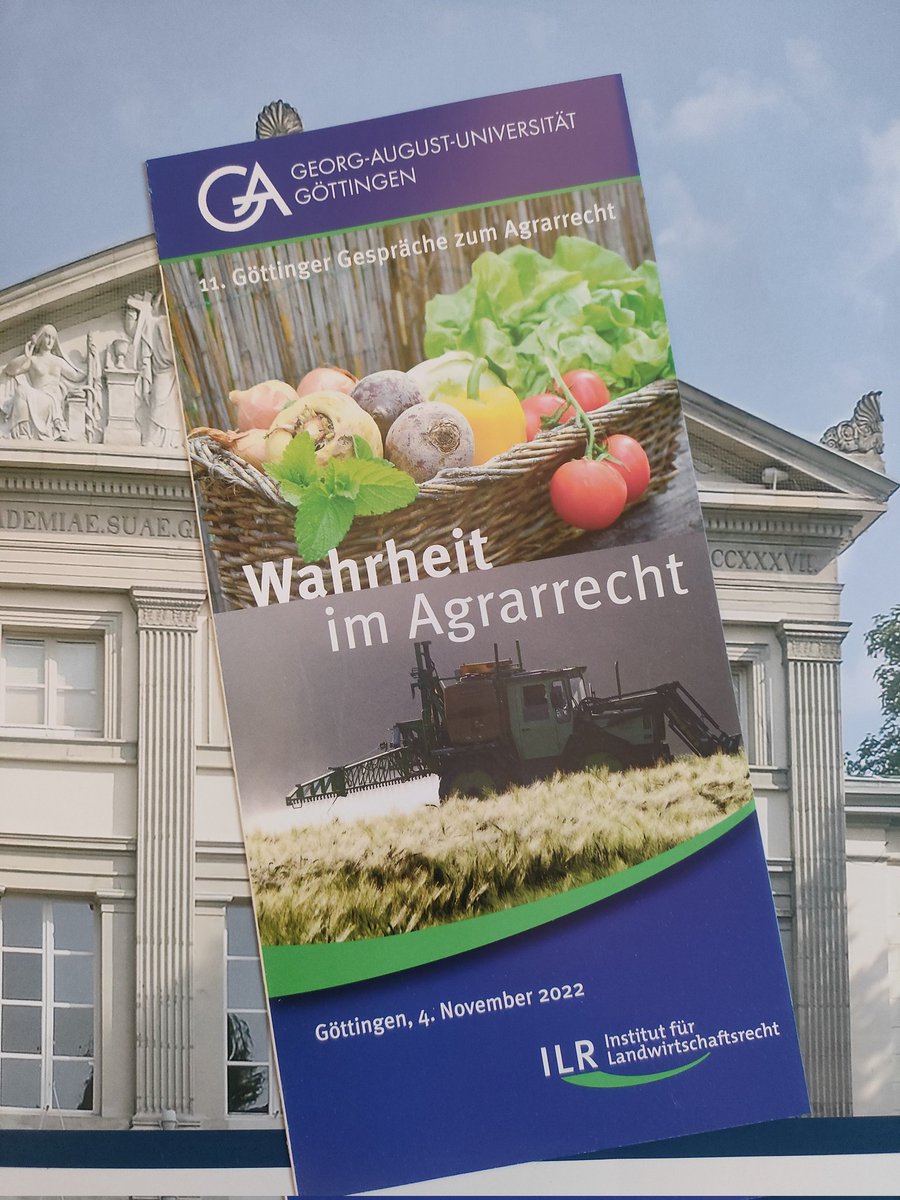 11. Göttinger Gesräche zum Agrarrecht beginnt. Es ist heute!! <a href="/ILR_Goettingen/">ILR - Institut für Landwirtschaftsrecht, Göttingen</a>