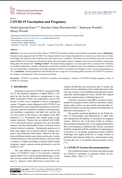 CEOGjournal's tweet photo. #IMR_Press #CEOG #Volume49 #Issue10
"COVID-19 Vaccination and Pregnancy", just published! #COVID19vaccination
#COVID19vaccination_and_pregnancy
#infection_of_COVID19_during_pregnancy
#safety_of_COVID19vaccination
Free full text to read & share:
https://t.co/WkjyyPQvE4 https://t.co/v4hs38xWzR