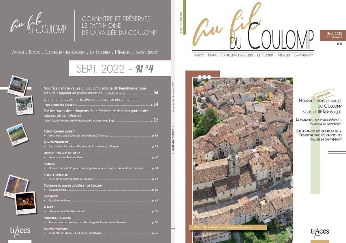 litterature04's tweet photo. De nouveaux sujets sur les richesses culturelles et patrimoniales des vallées du Coulomp et de la Vaïre dans ce numéro de la Revue Au fil du Coulomp.
#Annot #Entrevaux

Comité de rédaction : Mathieu Sieye, Jean-Claude Nobécourt, Jean-Christophe Labadie... 
https://t.co/Tpq8GOo44J https://t.co/Veg9SUkR3s