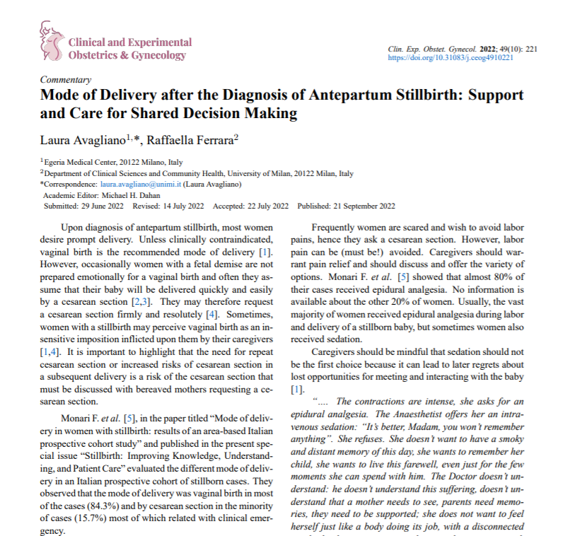 CEOGjournal's tweet photo. #IMR_Press #CEOG #Volume49 #Issue10
"Mode of Delivery after the Diagnosis of Antepartum Stillbirth: Support and Care for Shared Decision Making", just published!
Free full text to read & share:
https://t.co/6KAK5uDe5Z https://t.co/nsOOuaxeXC