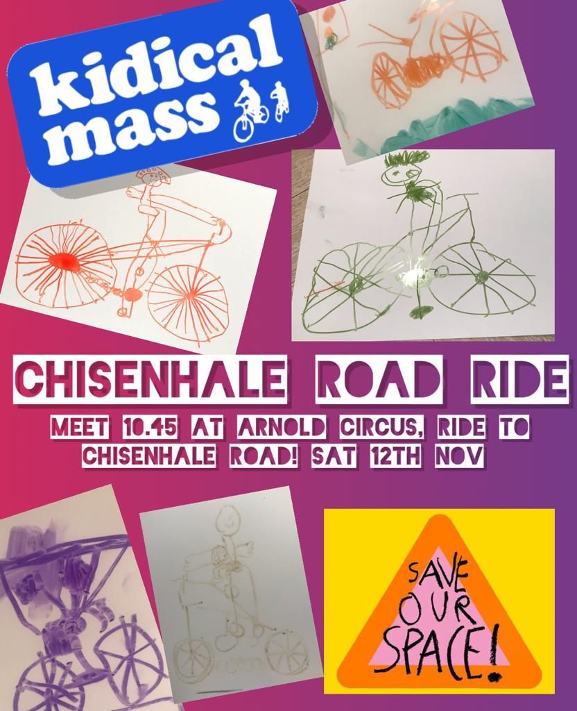 THWheelers's tweet image. Saturday 12 November: a #KidicalMass ride to save the school street and play space at Chisenhale Road! The route will take in the safe space for cycling at Old Bethnal Green Road, which is also under threat from @TowerHamletsNow