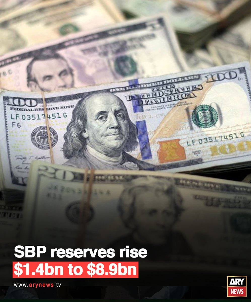 Sharing a break-up of the foreign reserves position, the central bank said that the foreign currency reserves held by the SBP were recorded at $8.91 billion, up $1.47 million compared to $7.1bn on October 28. Read More: bit.ly/3UqJrwU #arynews