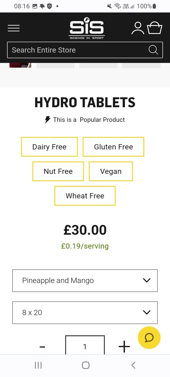 BMLAndy's tweet photo. @ScienceinSport How come your Hydro tabs are £30 for a pack of 8 on your website, right up until I login then they go up to £60???? https://t.co/6VGf6ndBDw