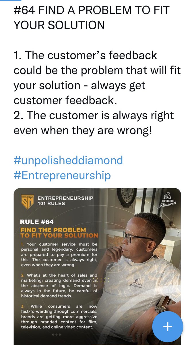 #ENTREPRENEURSHIP101RULES RULE #64 FIND THE PROBLEM TO FIT YOUR SOLUTION Hats off to @Nyaradzo_Group in the way they handled this FAKE feedback from this client. They have clearly mastered the principle that says, “THE CUSTOMER IS KING EVEN WHEN THEY ARE WRONG”