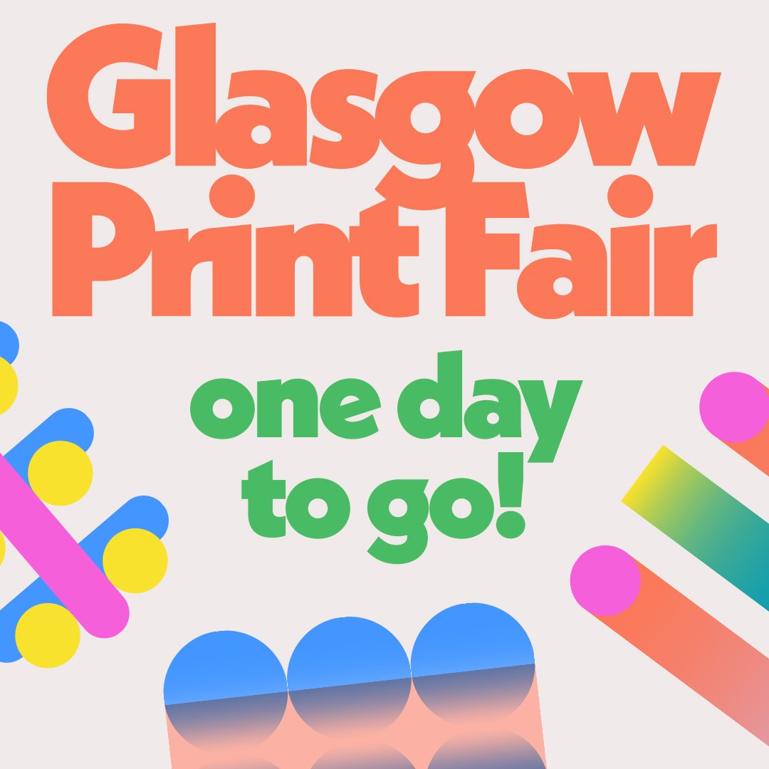 Glasgow Print Fair (@glaprintfair) on Twitter photo IT'S TOMORROW!!!!!!!!!!!!!!!!!!!
Join us and over 50 makers for a day of print-based joy.
10.30am-5pm, <a href="/The_Lighthouse/">The Lighthouse</a>.
We've got prints of all sizes, zines, stickers, t-shirts, postcards, posters you name it someone's probably got it. IT'S TOMORROW!!!!!!!!!!!!!!!!!!!
Join us and over 50 makers for a day of print-based joy.
10.30am-5pm, <a href="/The_Lighthouse/">The Lighthouse</a>.
We've got prints of all sizes, zines, stickers, t-shirts, postcards, posters you name it someone's probably got it.